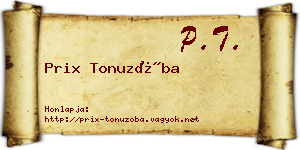 Prix Tonuzóba névjegykártya